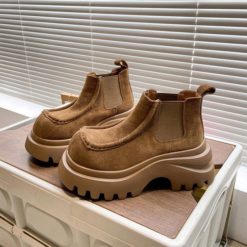 

British style platform Martin boots women s 2025 autumn and winter new retro versatile women s boots heightening short boots locomotive boots 39 верблюд
