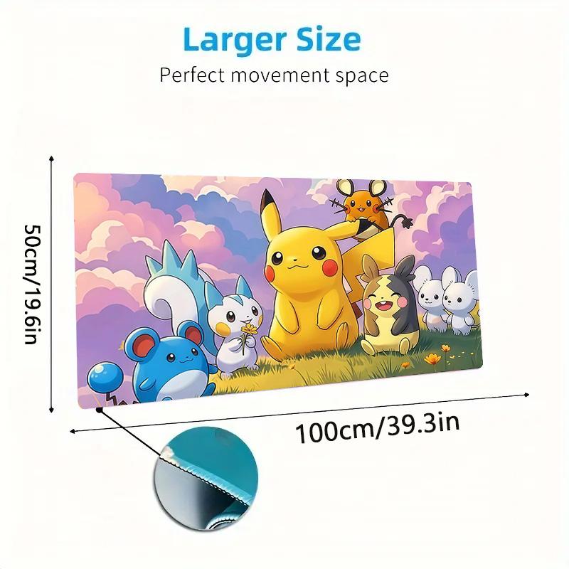 Pokémon Print Cushion Non-slip Laptop Tablet Big Mousepad XXL Mat Mini PC Playmat With Lock edge
