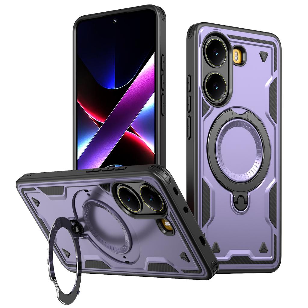 Shockproof Bumper For POCO X7 Pro Magnetic Ring Rotating Folding Bracket Phone Case For POCO F7 Ultra X6 M6 Pro Dual Layer Cover