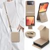 Crossbody Long Lanyard Cards Solt Leather Phone Case for Samsung Galaxy Z Flip 7 6 5 4 3 Comfortable Grip Kickstand Bag Cover