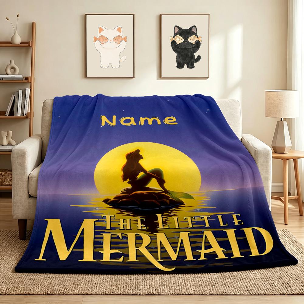 Custom Name Undersea Adventure Flannel Blanket Throw Blanket Soft Warm Sofa Bed Home Decor Unique Gift