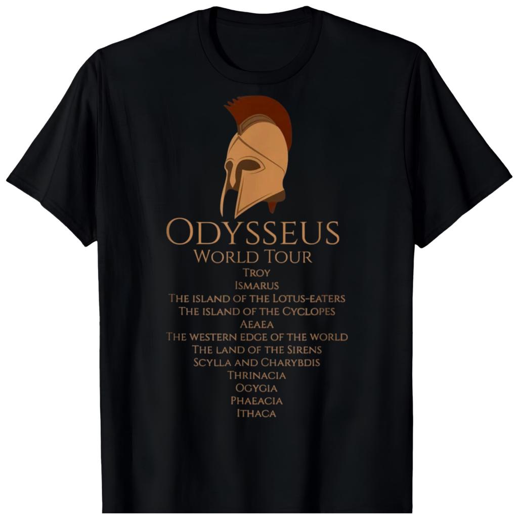 Ulysses World Tour - Ancient Greek Epic Mythlogy BLACK T-Shirt 0608