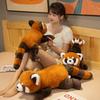 Raccoon Plush Toy Stuffed Red Panda Wild Forest Animal Doll Soft Cuddly Sitting Lying Plushie Gift for Kids