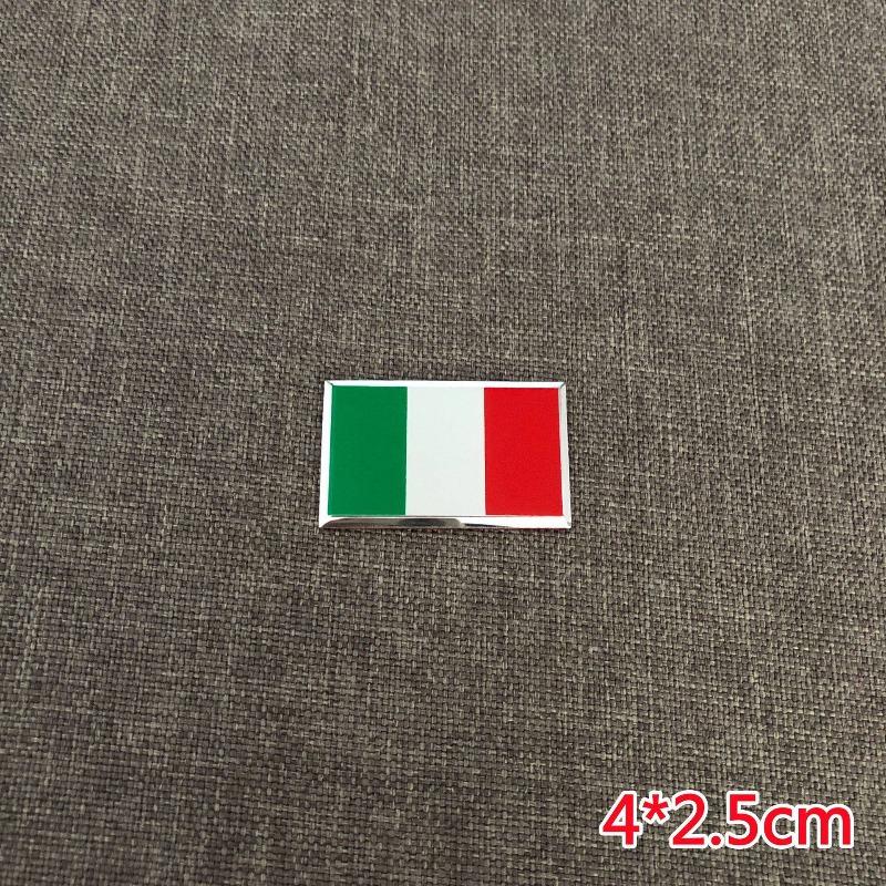 Car Steering Wheel Flag Stickers - Germany, France, Italy, Russia, Uk - Aluminum Emblem Body Decoration