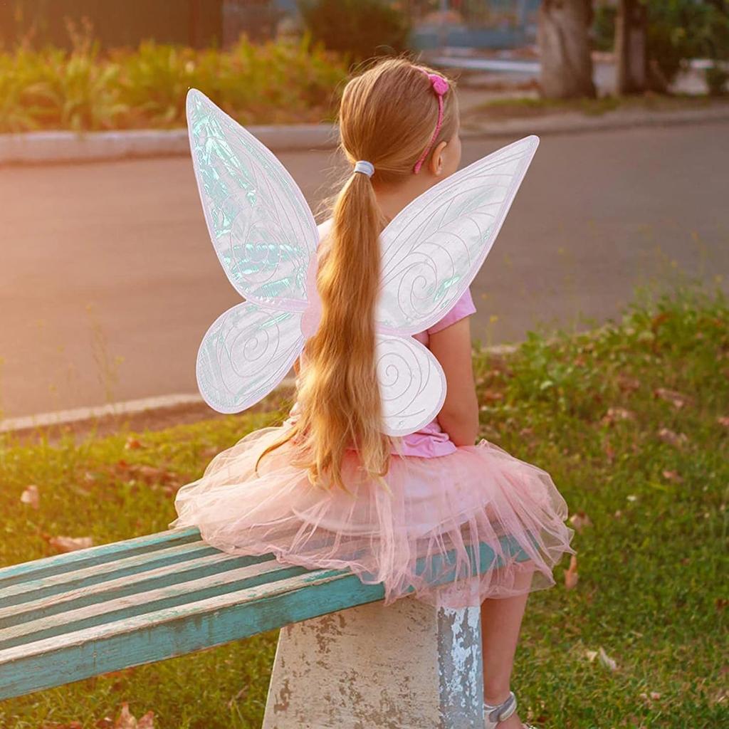 Joyasslly Fairy Butterfly Wings Costume for Flower Perfect for School and Christmas Wings, Cosplay, Kids, Girls, Princess, Tinkerbell, Fairy,