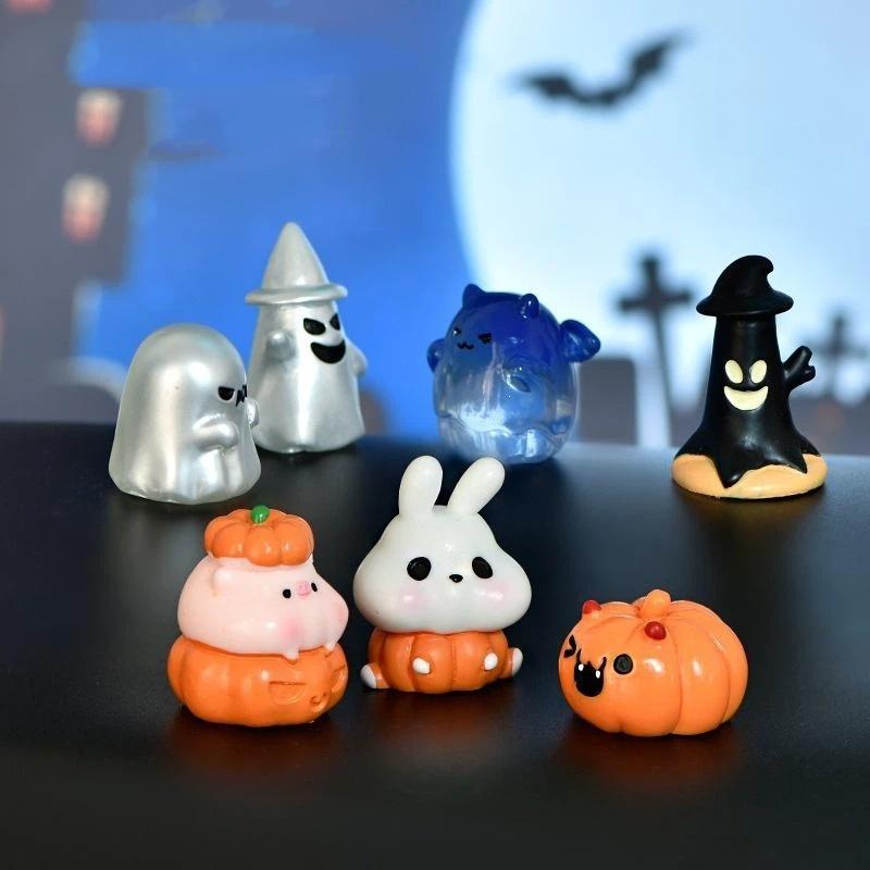 Mini Halloween Cute Resin Figurines Various Cartoon Designs Fine Workmanship For Desktop Party Micro Landscape Decor