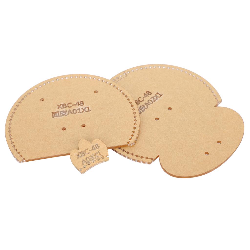3Pcs Acrylic Template Coin Purse DIY HandMade Leather Pattern Wallet Drawing Mold Craft