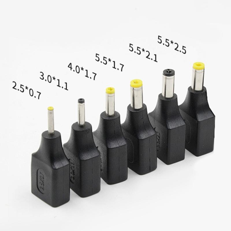 Universal Laptop Power Adapter Tip USB Female Connector Head for Various Notebook Models and Brands Black