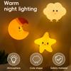 Rechargeable Wall Lamp Star Cloud Moon Beside Lamp Cute Nursery Wall Night Light  Bedroom