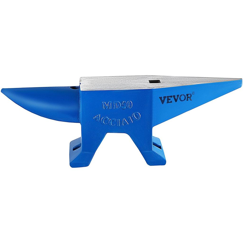 Single Horn Anvil 50Kg/110Lbs Cast Steel Anvil Blacksmith for Sale Forge Steel Tools W/ Round And Square Hole and Equipment Anvil Rugged Blacksmith