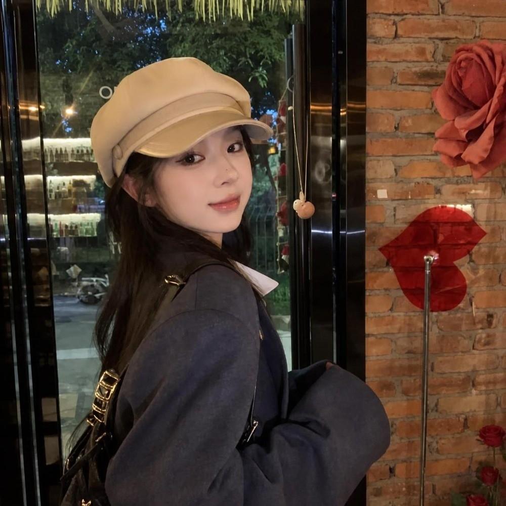 Breathable Winter Beret Hat Windproof Octagonal Hat Elegant Pumpkin Hat Spring Autumn