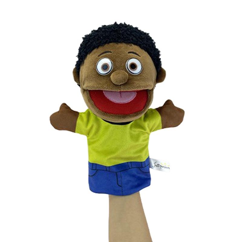 1/2/6pcs Black Skin Family Member Hand Puppet Open Mouth Stuffed Glove Role Play Toy Story Telling Prop Mom Ventriloquist Muppet