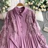 Elegant Korean Fashion Sexy Chic Lace Ruched Slim Dress Vintage Summer Long Dress Women Clothing