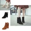 Luxurious Leather Winter Shoes For Women And Girls With Thick High Heels
