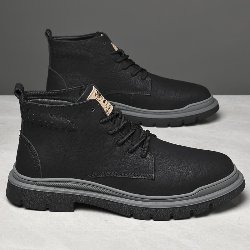 Autumn and winter old retro medium tube Martin boots thick-soled outdoor tooling shoes high-top men's shoes