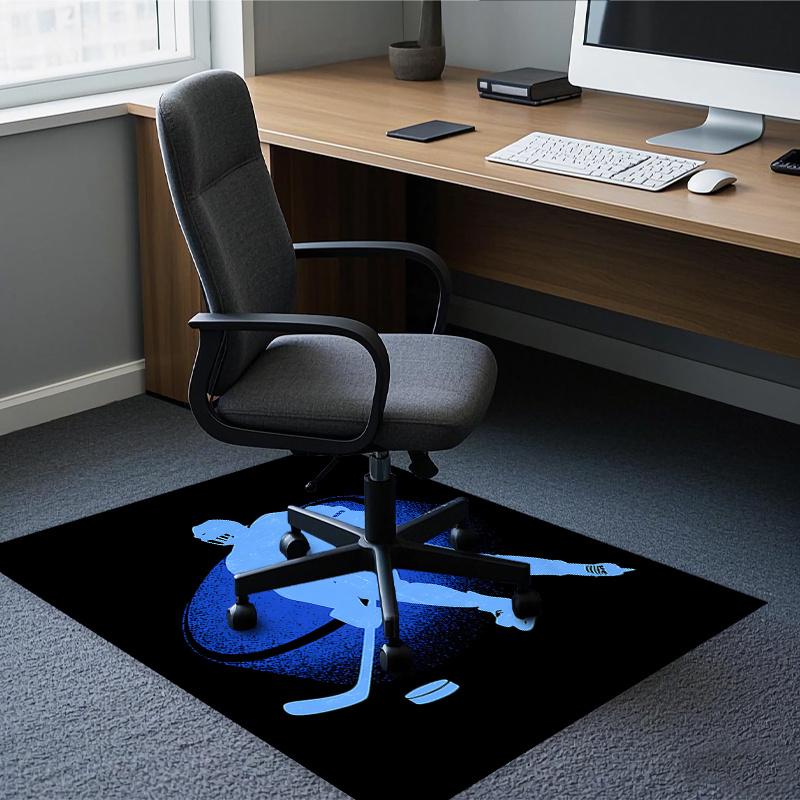Crystal Velvet Ice Hockey Printed Area Rug for Bedroom, Living Room, And Home Office Decoration, Stylish Mat for Bedside S112