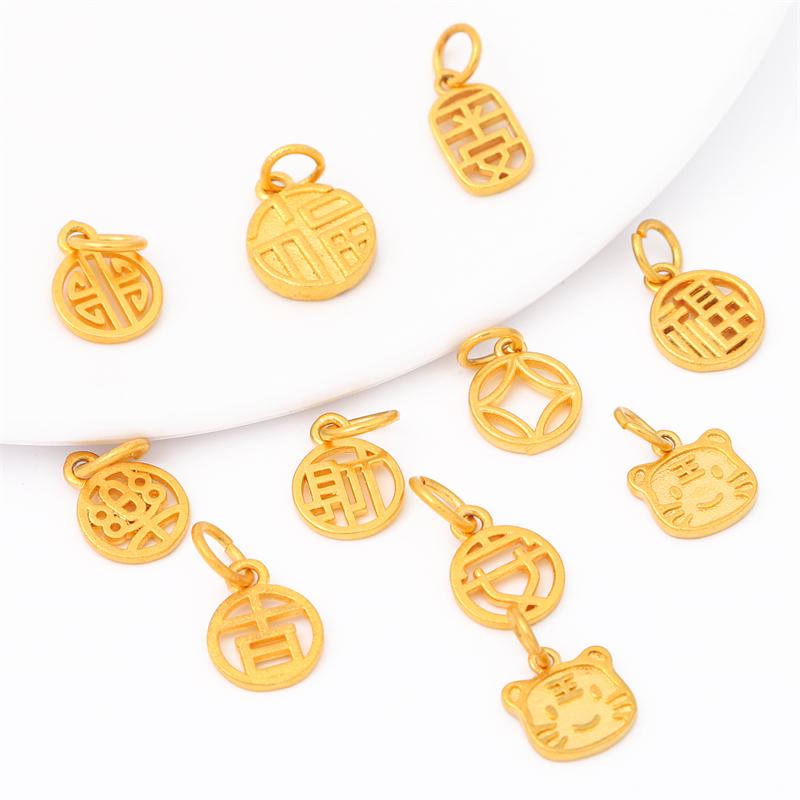 Gold Plated Bronze Blessing Pendant For DIY Necklace Bracelet Earrings Jewelry Making Craft Accessories