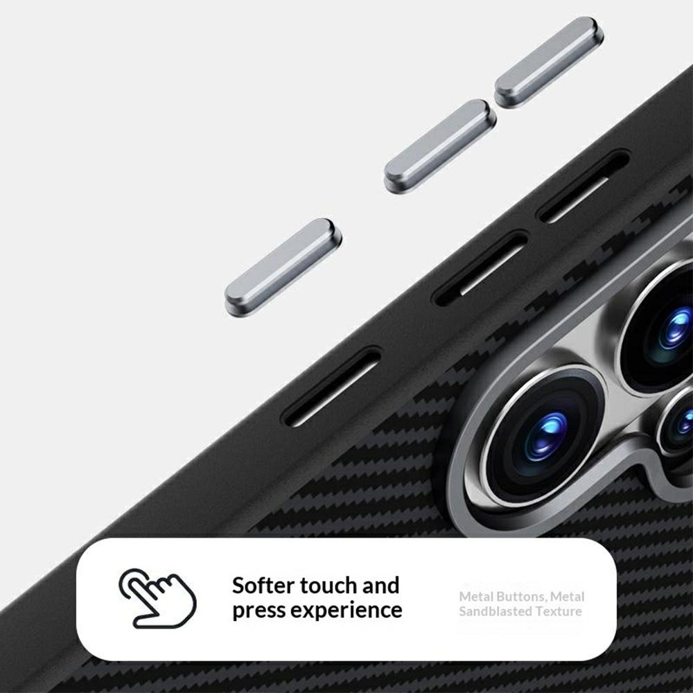 ABEEL For Samsung Galaxy S26 Ultra Magnetic Case Carbon Fiber Texture TPU PC PU Phone Back Cover