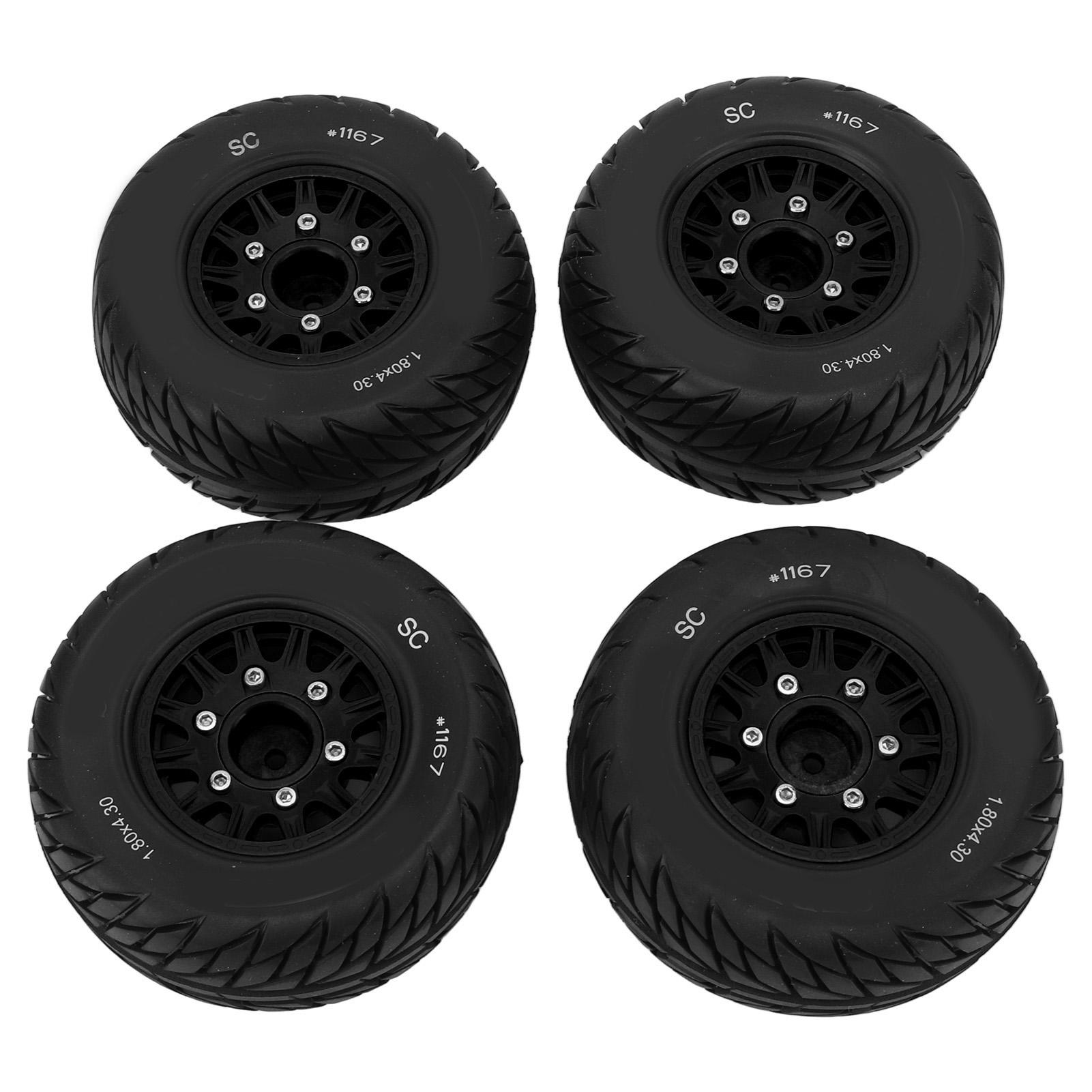 

1:10 Short Truck Tires Strong Cushioning Good Grip Uneven Texture Stable Nimble RC Accessories for Arrma for Senton чорний