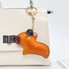 Cross-border Bestseller Genuine Leather Capybara Bag Charm Keychain Pendant Personalized Wrist Strap Phone case Accessory Gift