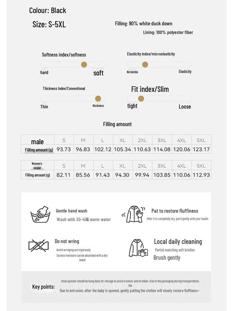 Tenuoman Unisex Business Style Lightweight Lapel Down Jacket