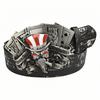 Trendy Skull Alloy Silver Buckle Embossed Belt Playing Card Buckle Fashion Youth Trouser Belt