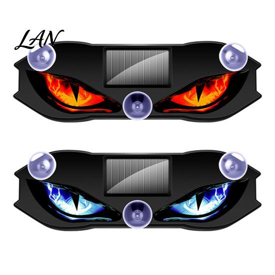 Solar Car Led Light Strip Devil Eyes for Windshield, Window Warning Sign with Three Smart Modes, Universal Lighting Kit LED Digital Panel, Suction Cup