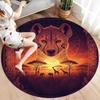 Grasslandanimals Round Area Rug,Carpet Rug for Living Room Bedroom Sofa Playroom Decor,Non slip Floor Mat
