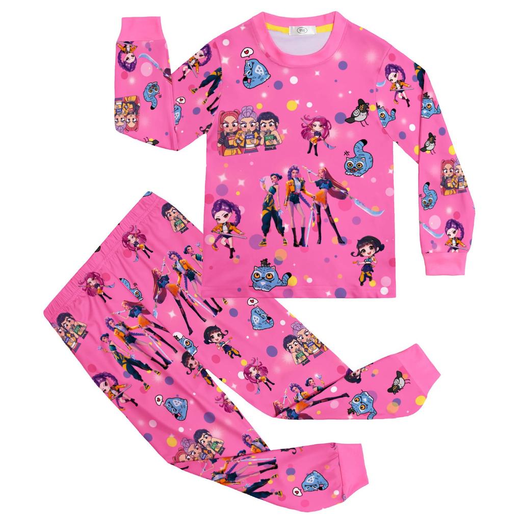 Girls Pants Set Kids Tee Shirt 2PCS Long Sleeve Cartoon Clothing Outfit