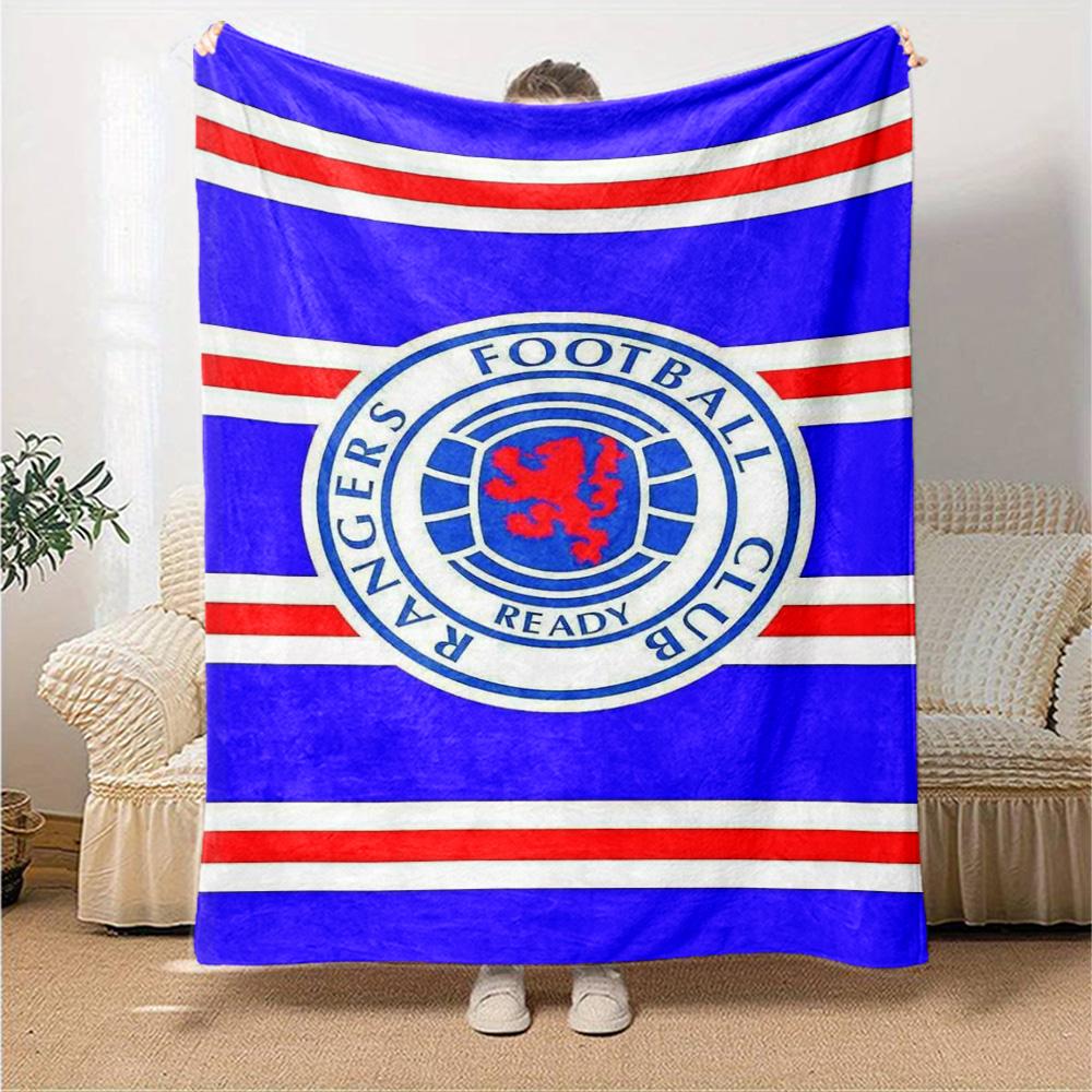 Rangers FC Print Flannel Blanket High Quality Warm Comfortable Cover for All Seasons Perfect for Gifts Home Decor
