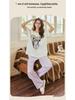 Summer Cotton Pajama Set for Women: Short Sleeve, Long Pants, Cute Design for Teens, Perfect for Spring and Summer.