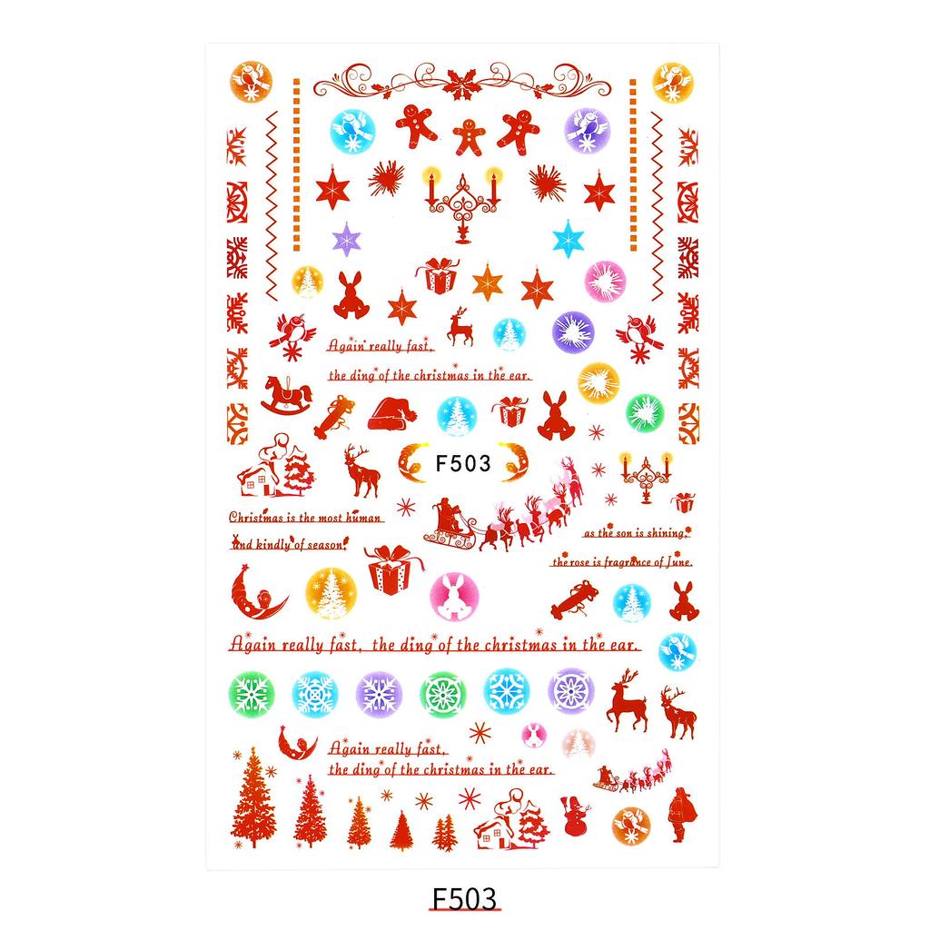 3D Adhesive Halloween Christmas Nail Stickers Decals Nail Art Decoration