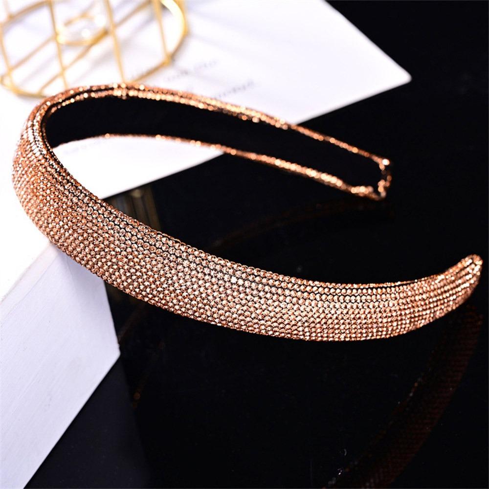 Fashion Sparkling Rhinestone Headband Cute Full Rhinestone Shiny Hair Hoop Sweet Style Velvet Headwear Wash Face