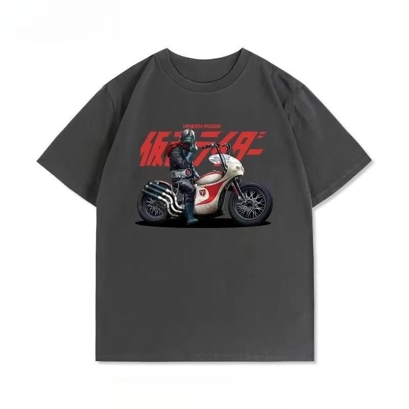 KaUnisex Rider Animation Peripheral Joint Summer Short Sleeve TShirt Unisexs Interior Clothes Pure Cotton Casual Trend Top