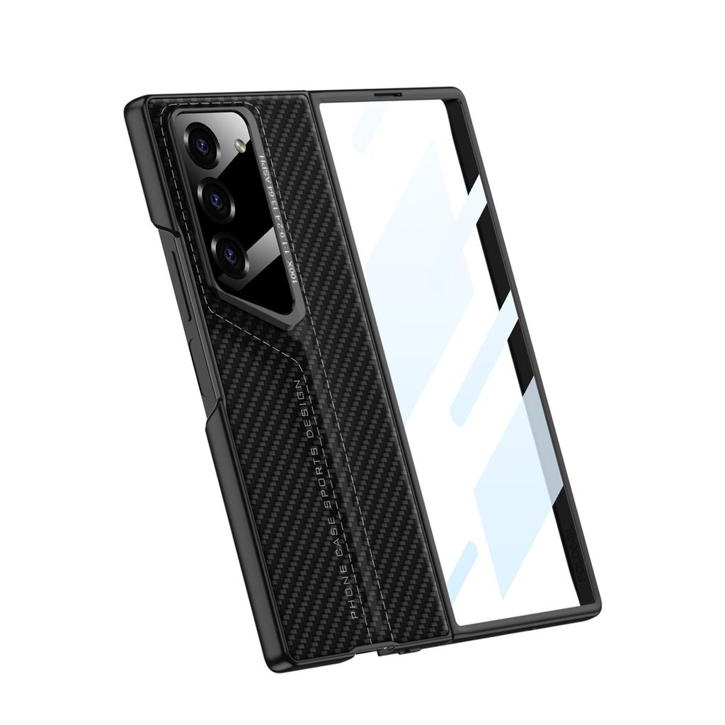 Suitable for Samsung Fold6 Porsche Mobile Phone Case Zfold6 Protective Case Blade Ultra Thin Plain Leather Simple Cover