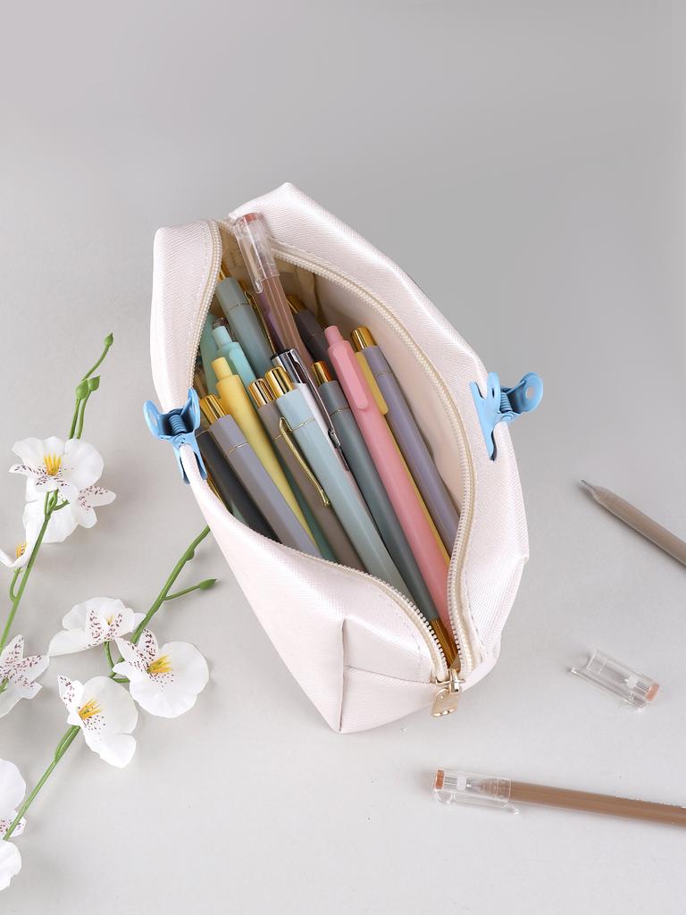 PU leather pencil case Waterproof large-capacity pencilcase Basic Pen Pouch Back-to-School Gifts for Friends Zipper pencil case