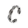 Korean Version Korean Thai Ring Retro Woven Women's Support Opening Stone Brick Pattern Ring Jewelry