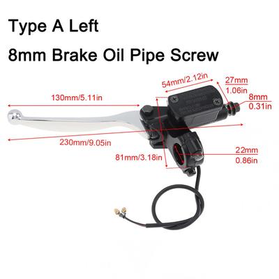 Freni idraulici Pompa freno universale per moto Buggy Scooter Cilindro Maniglia pompa Accessori Leva frizione sinistra destra
