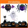 Atmospheric Halloween Paper Lantern Decoration With Spooky Spider Bat And Ghost Motifs