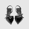 Lacquer Thin Heel with Versatile Leather Sandals Sexy Buckle Year Skirt Design Pointed High Heels