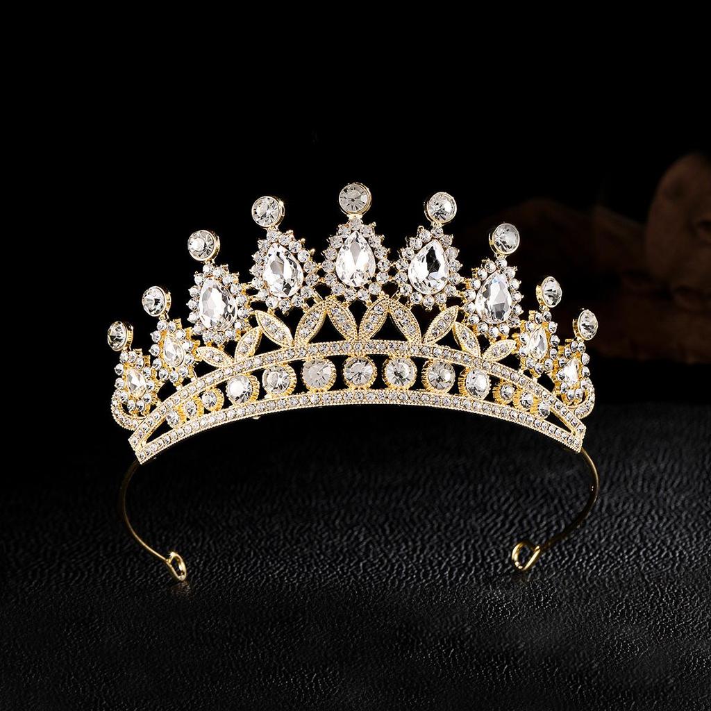 Gold Princess Wedding & Party Crown Headdress Hair Accessory