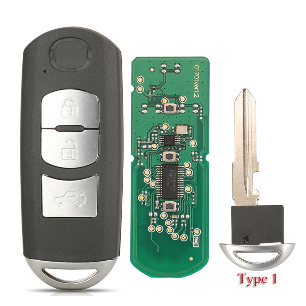 jingyuqin 2/3 Buttons Smart Key Fob 433Mhz ID49 For MAZDA CX-3 Axela CX-5 Atenza Model SKE13E-01 SKE13E-02 Car Remote Control