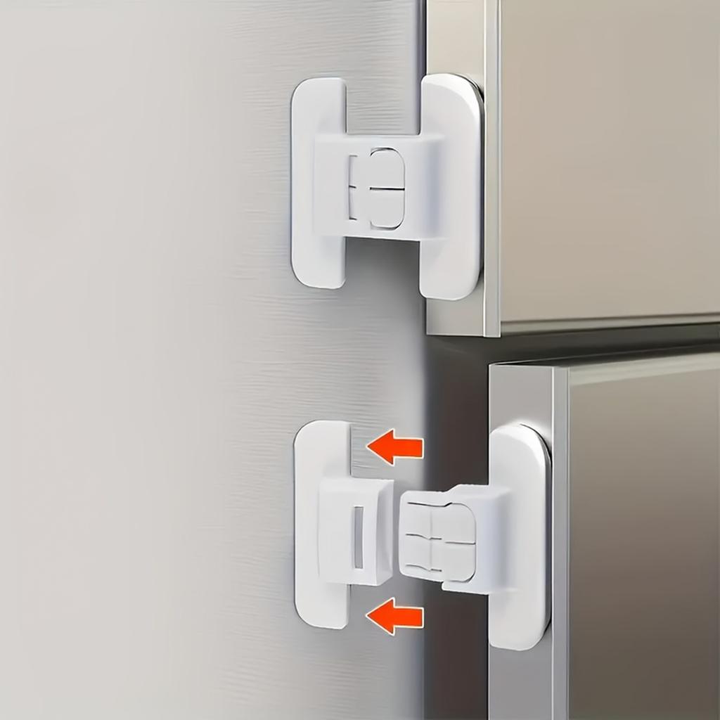 No-Drill Self-Adhesive Window Lock and for Refrigerator, Drawer and Cabinet Doors