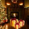 3PCS Christmas Lighted Gift Boxes Outdoor Indoor Christmas Decorations Christmas Tree Snowflake Present with Bows Xmas Decor