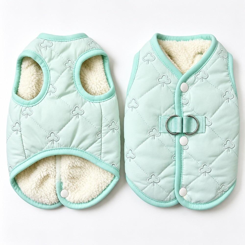 Embroidery Teddy Bear Coat Thickened Puppy Clothes Vest New Cat Vest Winter