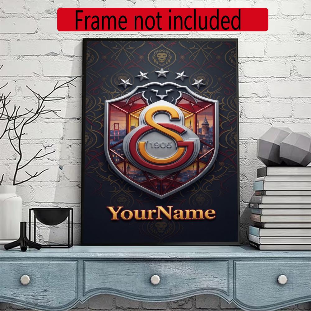 Galatasaray Personalized Name Round Diamond Painting Kit Diamond Embroidery Painting Rhinestones Mosaic Frameless Handwork Decoration Arts