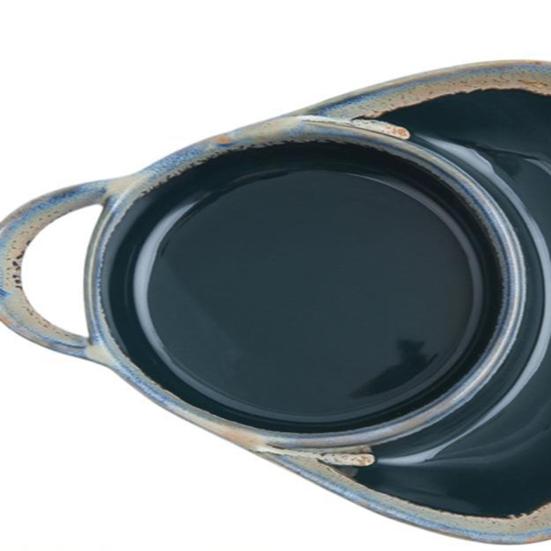 Soup And Sandwich Bowl Ceramic Baking Pan with Handles Divided Compartment Dish for Pasta Salad Fruit Breakfast Lunch Dinner Snacks