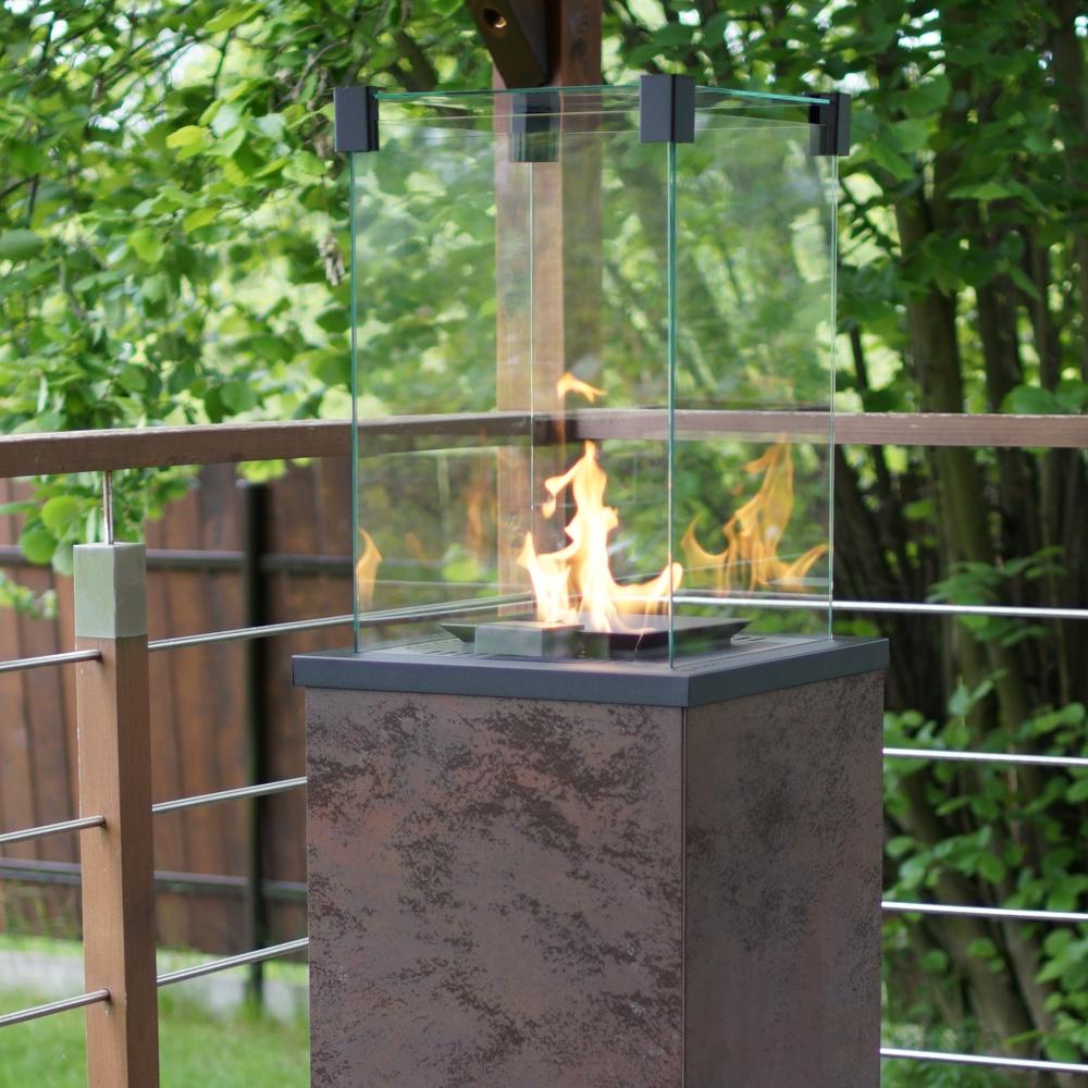 Patio Gas Heater Quartz Sinter Base Panel Oxide Nero Automatic 8,2 kW