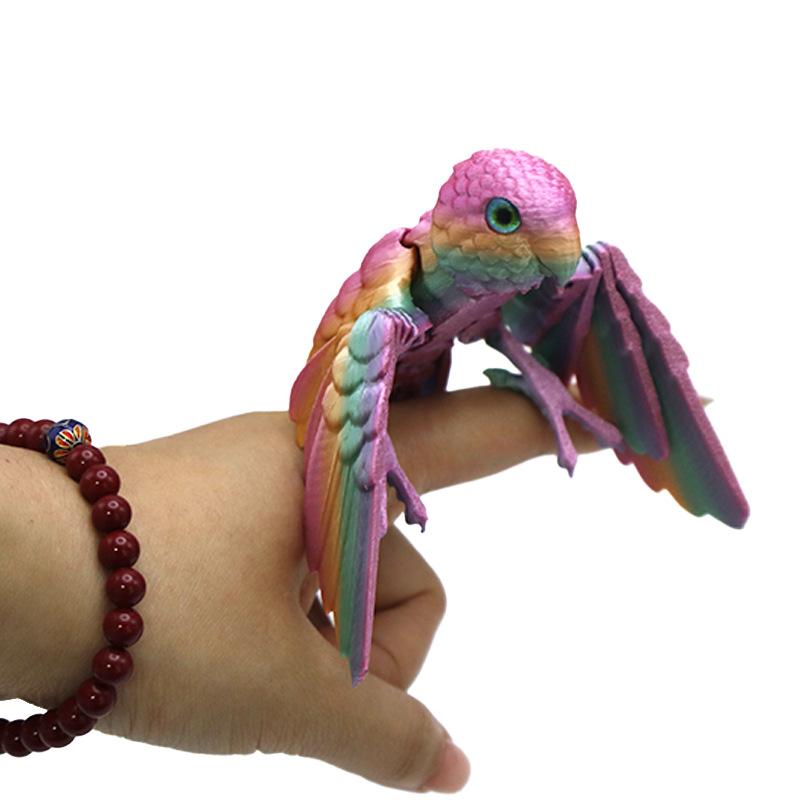 3D Printing Parrot Figures Multi-Joint Movable Simulation Animal Movement Model for Home Accessories Kids Gift Room Decoration