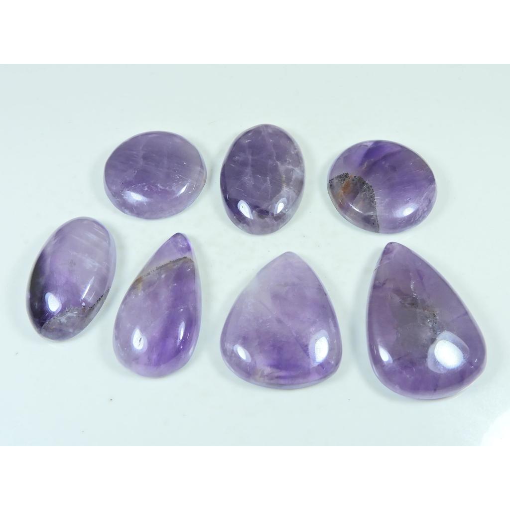 430Cts. Natural Amethyst Lace Agate Mix Cabochon Loose Gemstone 07 Pcs Lot C-3927